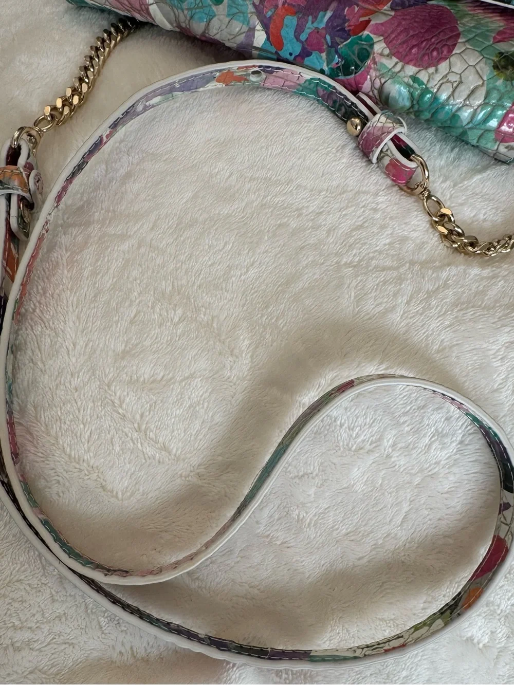 Brahmin Polina Multicolor Daylily Crossbody / Clutch / Wallet w/Chain Strap